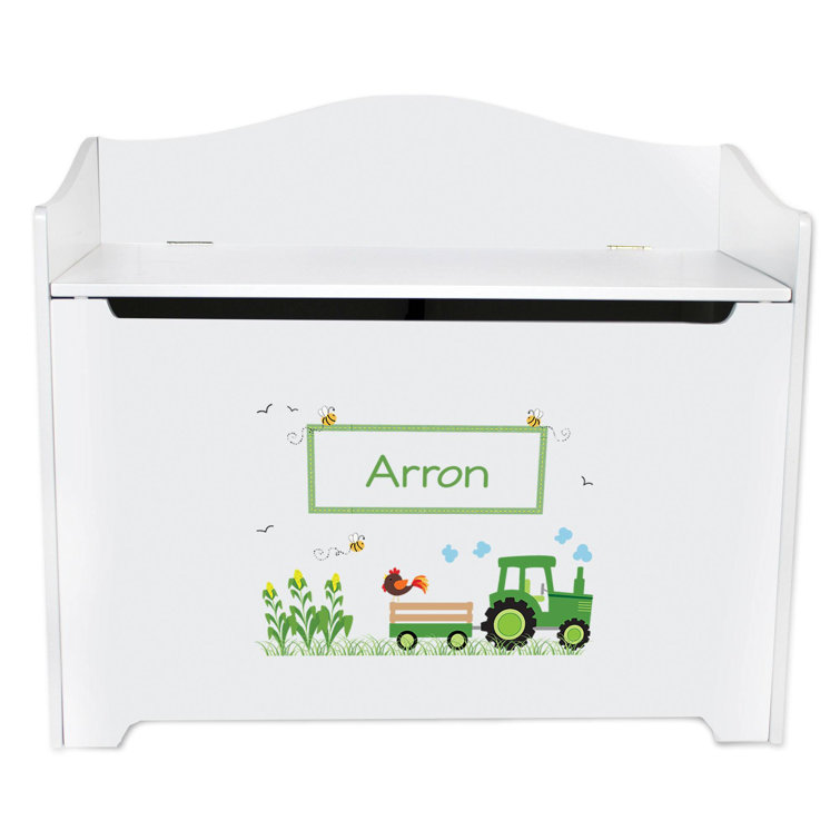 Harriet Bee Jessia Tractor Personalized Toy Storage Bench Wayfair
